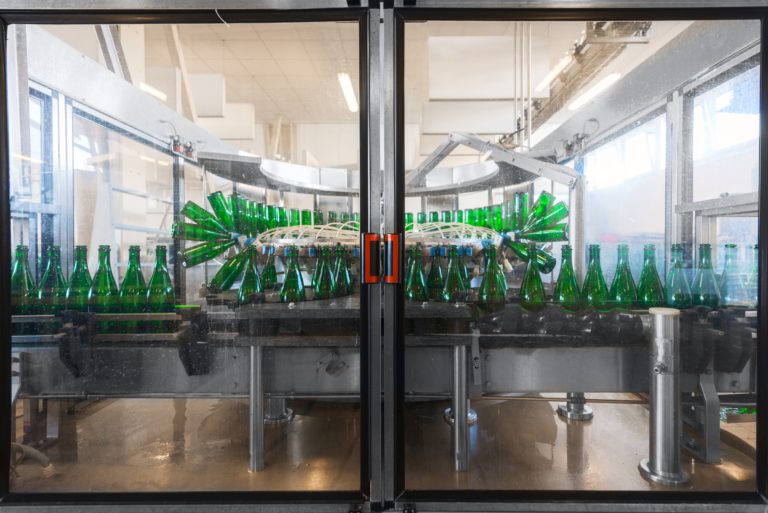 Bottling machine with many bottles Matched